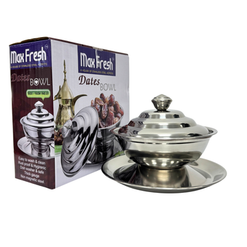 Dates Steel Container 18cm - تمريه ستيل ١٨سم
