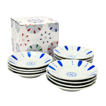 Tea cup plates 12 Pcs - صحن استكانة بونقطة ١٢ حبه