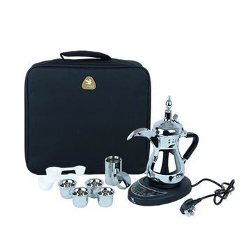 دلة قهوة كهربائية فضي 600 مل مع شنطة - Electric Coffepot Silver
