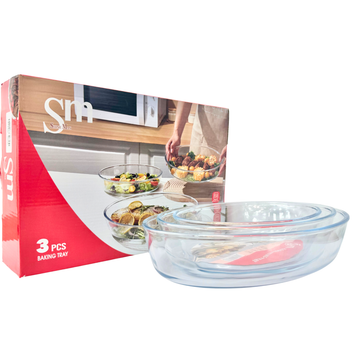 3 Pcs Baking Tray - طقم بايركس ٣ احجام