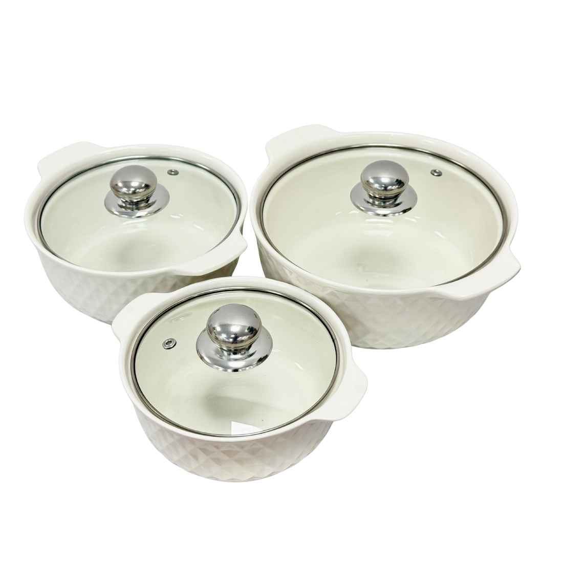 3 Pcs Ceramic Pots - طقم من 3 أواني سيراميك
