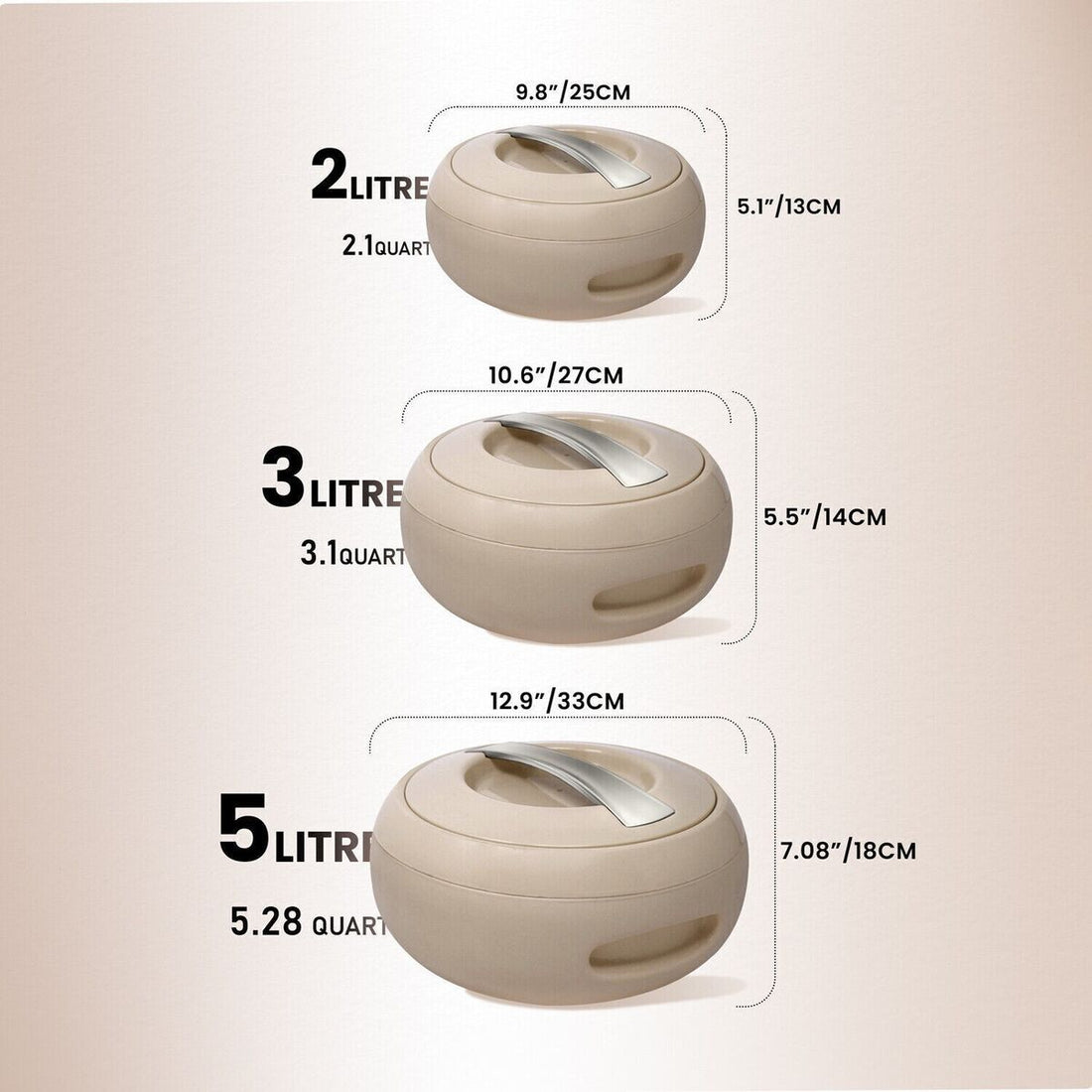 insulated Food Containers Set of 3 - حافظات الاكل ٣ احجام
